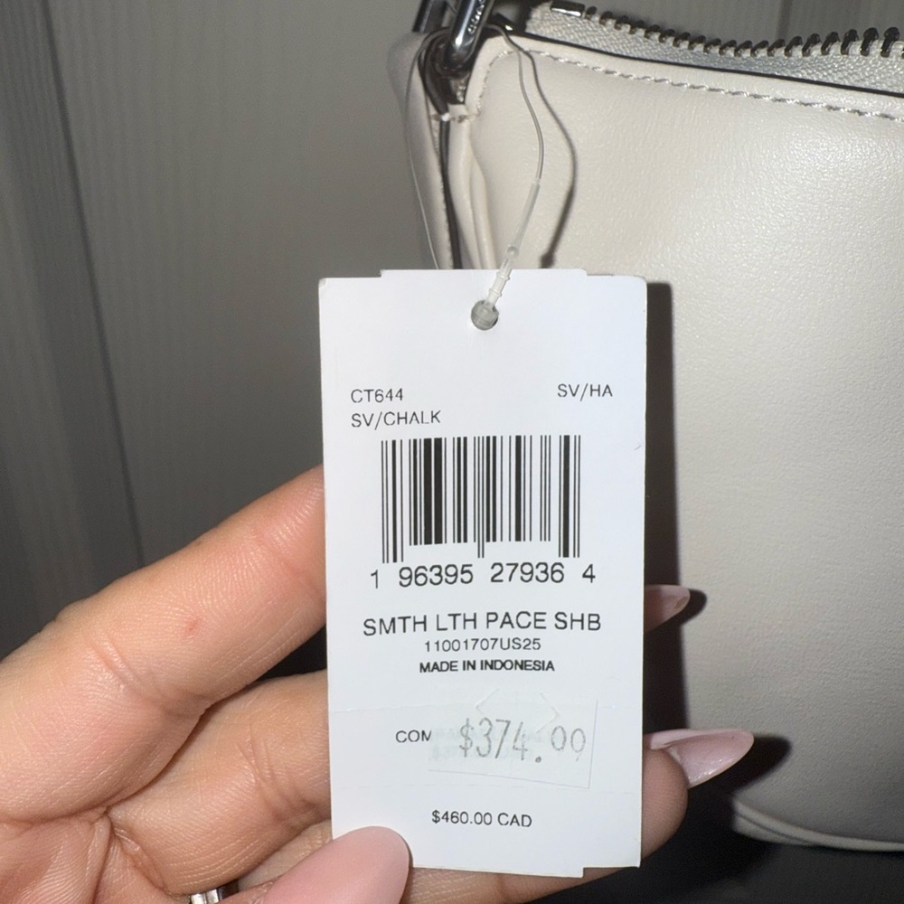 Coach Cream Crescent Leather Shoulder Bag with Silver Hardware - Picture 4 of 5